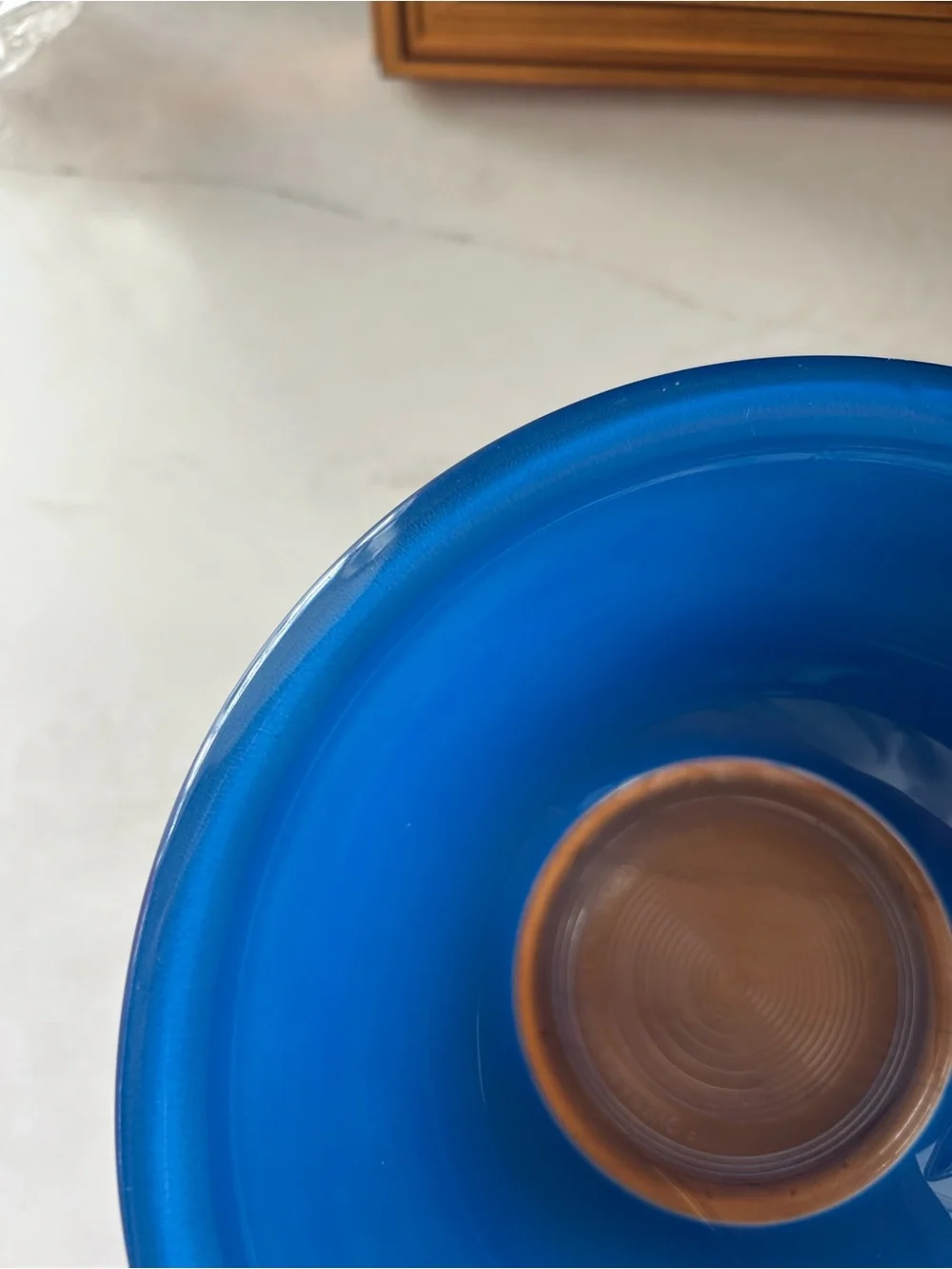 Vintage PYREX Blue Clear Bottom Mixing Bowls 322 323 Set of 2